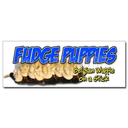 12in FUDGE PUPPIES DECAL Sticker Puppy Belgian Waffle Chocolate Dipped Fresh